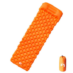 vidaXL Inflating Camping Mattress with Integrated Pillow Outdoor Sleeping Mat - green