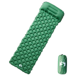 vidaXL Inflating Camping Mattress with Integrated Pillow Outdoor Sleeping Mat - orange