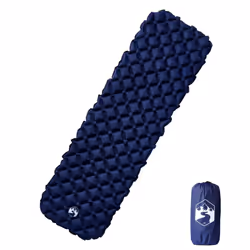 vidaXL Inflating Camping Mattress Outdoor Air Mattress Picnic Sleeping Mat - navy blue