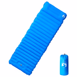 vidaXL Self Inflating Camping Mattress & Pillow 1-Person Sleeping Mat Green - blue