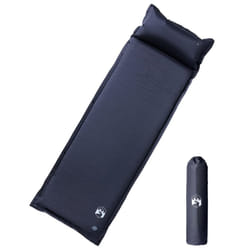 vidaXL Self Inflating Camping Mattress & Pillow 1-Person Sleeping Mat Grey - grey, 190 x 64 x 3 cm