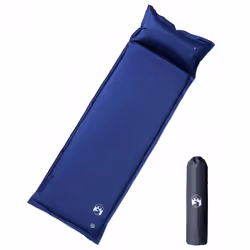 vidaXL Self Inflating Camping Mattress & Pillow 1-Person Sleeping Mat Grey - navy blue, 190 x 64 x 3 cm
