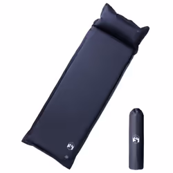 vidaXL Self Inflating Camping Mattress & Pillow 1-Person Sleeping Mat Grey - grey, 195 x 64 x 4,5 cm