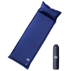 vidaXL Self Inflating Camping Mattress & Pillow 1-Person Sleeping Mat Grey - navy blue, 195 x 64 x 4,5 cm