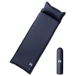 vidaXL Self Inflating Camping Mattress & Pillow 1-Person Sleeping Mat Grey - grey, 190 x 64 x 7 cm