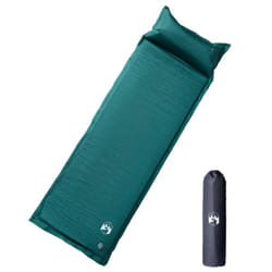vidaXL Self Inflating Camping Mattress & Pillow 1-Person Sleeping Mat Grey - green, 190 x 64 x 7 cm