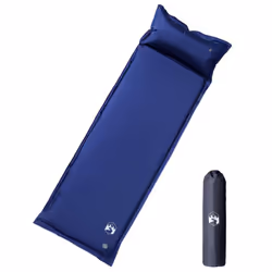 vidaXL Self Inflating Camping Mattress & Pillow 1-Person Sleeping Mat Grey - navy blue, 190 x 64 x 7 cm