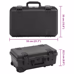 vidaXL Portable Flight Case Portable Protective Case Hard Camera Case Black PP