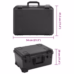 vidaXL Portable Flight Case Portable Protective Case Hard Camera Case Black PP