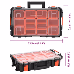 vidaXL Portable Flight Case Portable Protective Case Hard Camera Case Black PP