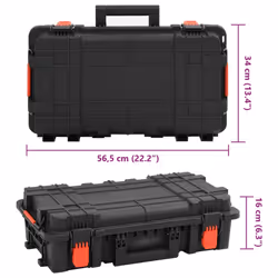 vidaXL Portable Flight Case Portable Protective Case Hard Camera Case Black PP
