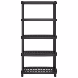 vidaXL Storage Shelf 5-Tier Shelving Unit Storage Rack Organiser Black PP