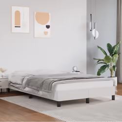 vidaXL Bed Frame Bed Base Bedstead White 120x190 cm Small Double Faux Leather