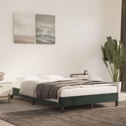 vidaXL Bed Frame Bed Base Bedstead Dark Green 120x190 cm Small Double Velvet