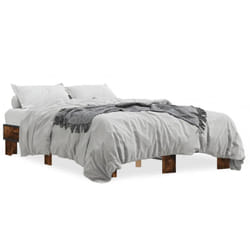 vidaXL Bed Frame Engineered Wood and Metal - smoked oak, 140 x 200 cm