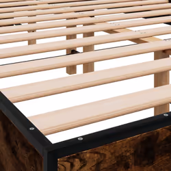vidaXL Bed Frame Engineered Wood and Metal - smoked oak, 140 x 200 cm - Additional view 6