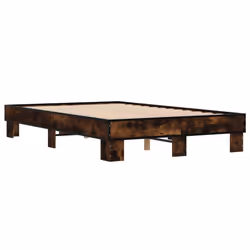 vidaXL Bed Frame Engineered Wood and Metal - smoked oak, 120 x 200 cm - Additional view 5