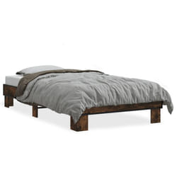 vidaXL Bed Frame Engineered Wood and Metal - smoked oak, 100 x 200 cm