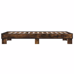 vidaXL Bed Frame Engineered Wood and Metal - smoked oak, 100 x 200 cm - Additional view 4