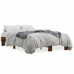 vidaXL Bed Frame Engineered Wood and Metal - smoked oak, 140 x 190 cm