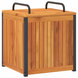 vidaXL Outdoor Cushion Box Garden Storage Box Tool Solid Wood Acacia and Steel - 45 x 45 x 45/53 cm - Additional view 6