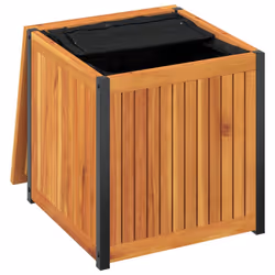 vidaXL Outdoor Cushion Box Garden Storage Box Tool Solid Wood Acacia and Steel - 45 x 45 x 45/53 cm - Additional view 7