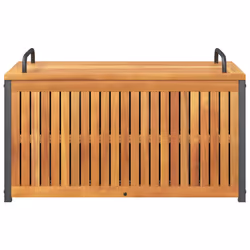 vidaXL Outdoor Cushion Box Garden Storage Box Tool Solid Wood Acacia and Steel - 85 x 45 x 45/53 cm - Additional view 4