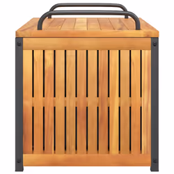vidaXL Outdoor Cushion Box Garden Storage Box Tool Solid Wood Acacia and Steel - 85 x 45 x 45/53 cm - Additional view 5