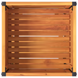 vidaXL Garden Planter with Shelf Outdoor Flower Pot Solid Wood Acacia & Steel - 45 x 45 x 80 cm - Additional view 6