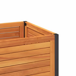 vidaXL Garden Planter with Shelf Outdoor Flower Pot Solid Wood Acacia & Steel - 45 x 45 x 80 cm - Additional view 7