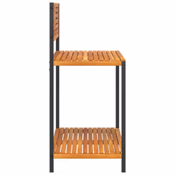 vidaXL Garden Work Table Potting Bench Plant Stand Solid Wood Acacia and Steel - Additional view 4