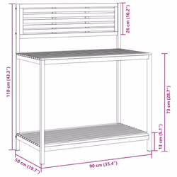 vidaXL Garden Work Table Potting Bench Plant Stand Solid Wood Acacia and Steel - Additional view 7