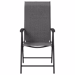 vidaXL Folding Garden Chairs Foldable Outdoor Chair Lounge Chair Poly Rattan - grey, 4 pcs - Additional view 4