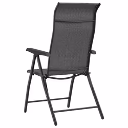 vidaXL Folding Garden Chairs Foldable Outdoor Chair Lounge Chair Poly Rattan - grey, 4 pcs - Additional view 7