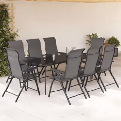 vidaXL Folding Garden Chairs Outdoor Chair Lounge Chair 8 pcs Grey Poly Rattan