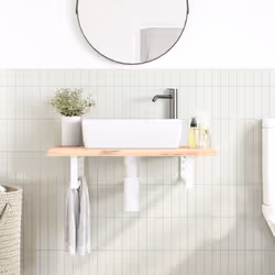 vidaXL Shelf Brackets for Washbasin Shelf Support Shelving Bracket 2 pcs Steel - white, 15 x 40 cm/ Rectangular