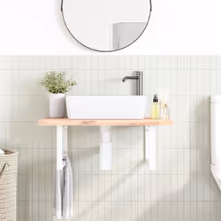 vidaXL Shelf Brackets for Washbasin Shelf Support Shelving Bracket 2 pcs Steel - white, 25 x 60 cm/ Rectangular