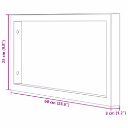 vidaXL Shelf Brackets for Washbasin Shelf Support Shelving Bracket 2 pcs Steel - white, 25 x 60 cm/ Rectangular