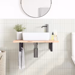 vidaXL Shelf Brackets for Washbasin Shelf Support Shelving Bracket 2 pcs Steel - black, 15 x 40 cm/ Rectangular
