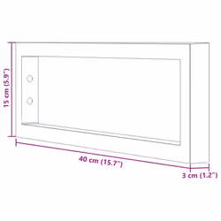vidaXL Shelf Brackets for Washbasin Shelf Support Shelving Bracket 2 pcs Steel - black, 15 x 40 cm/ Rectangular