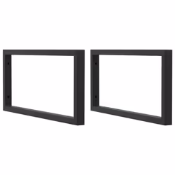 vidaXL Shelf Brackets for Washbasin Shelf Support Shelving Bracket 2 pcs Steel - black, 25 x 55 cm/ Rectangular