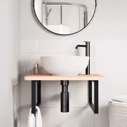 vidaXL Shelf Brackets for Washbasin Shelf Support Shelving Bracket 2 pcs Steel - black, 25 x 55 cm/ Rectangular