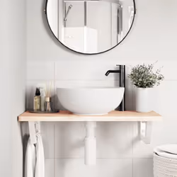 vidaXL Shelf Brackets for Washbasin Shelf Support Shelving Bracket 2 pcs Steel - white, 15 x 35 cm/ Trapezium
