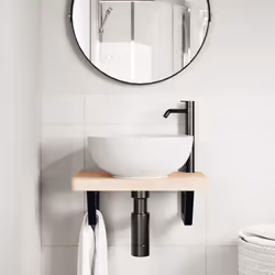 vidaXL Shelf Brackets for Washbasin Shelf Support Shelving Bracket 2 pcs Steel - black, 15 x 30 cm/ Trapezium