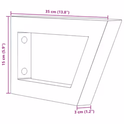 vidaXL Shelf Brackets for Washbasin Shelf Support Shelving Bracket 2 pcs Steel - black, 15 x 35 cm/ Trapezium