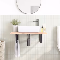 vidaXL Shelf Brackets for Washbasin Shelf Support Shelving Bracket 2 pcs Steel - black, 15 x 40 cm/ Trapezium