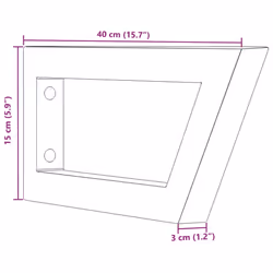 vidaXL Shelf Brackets for Washbasin Shelf Support Shelving Bracket 2 pcs Steel - black, 15 x 40 cm/ Trapezium