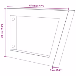 vidaXL Shelf Brackets for Washbasin Shelf Support Shelving Bracket 2 pcs Steel - black, 20 x 45 cm/ Trapezium