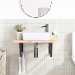 vidaXL Shelf Brackets for Washbasin Shelf Support Shelving Bracket 2 pcs Steel - black, 25 x 60 cm/ Trapezium