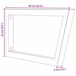 vidaXL Shelf Brackets for Washbasin Shelf Support Shelving Bracket 2 pcs Steel - black, 25 x 60 cm/ Trapezium